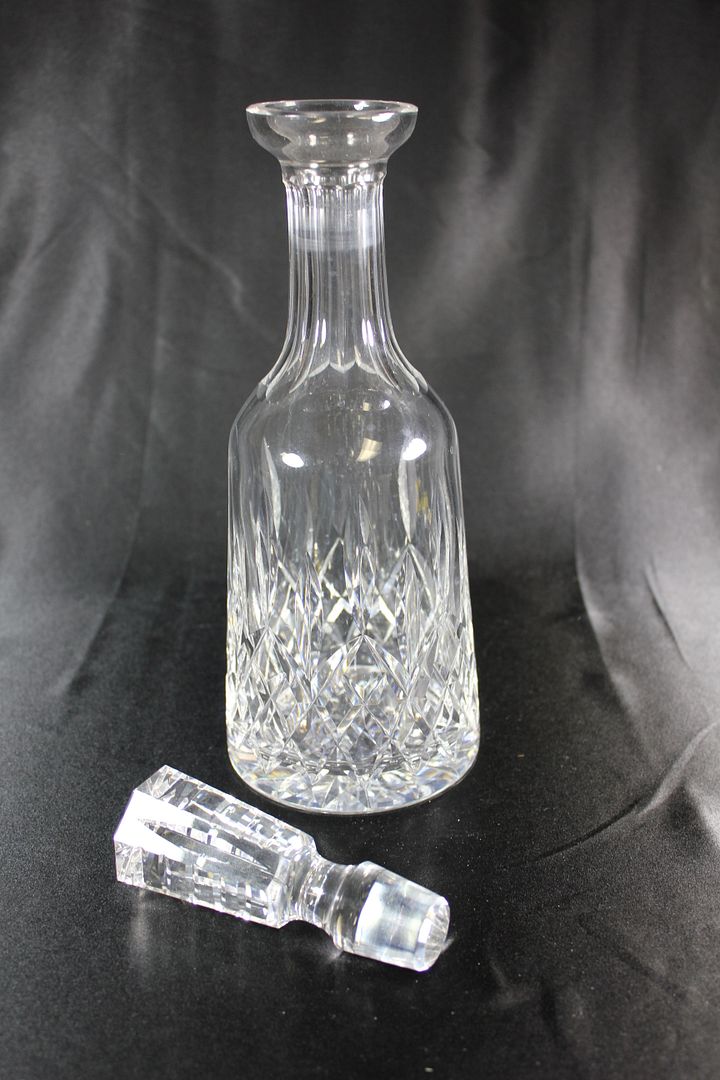 Vintage Cut Crystal WATERFORD Wine Liquor Decanter w Stopper Sunburst
